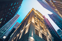 Modern commercial building in night