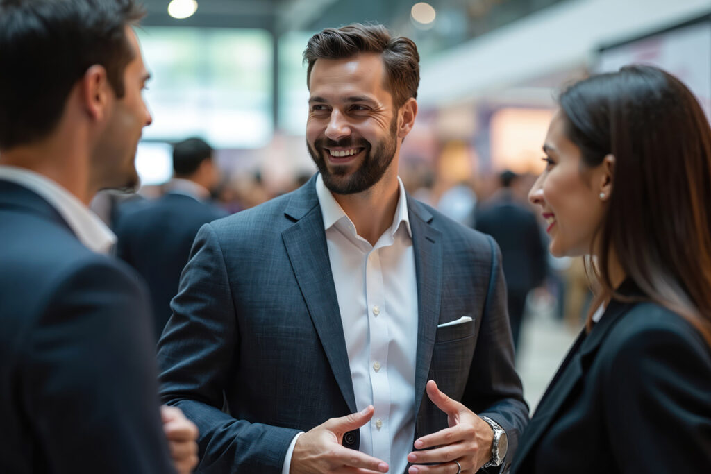 business people networking and offering advice