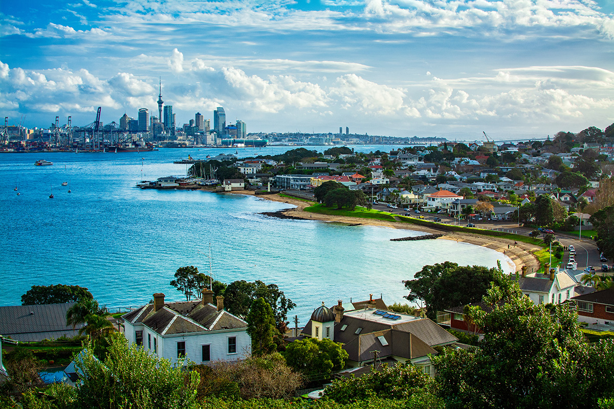 view of Auckland city from Devonport